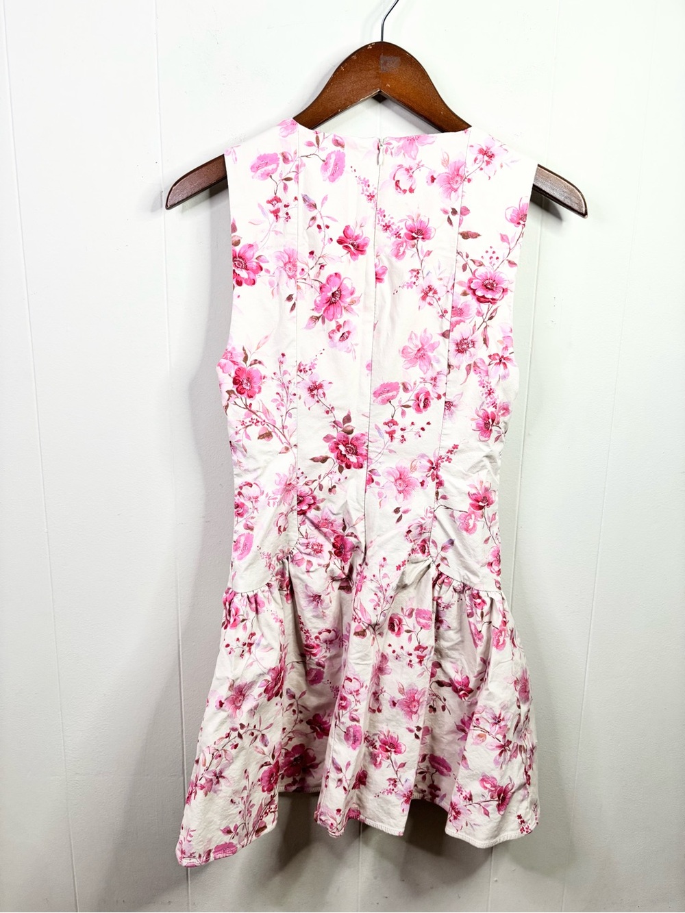 Zara pink white floral blogger favorite playsuit mini dress size SM trendy - Picture 5 of 6